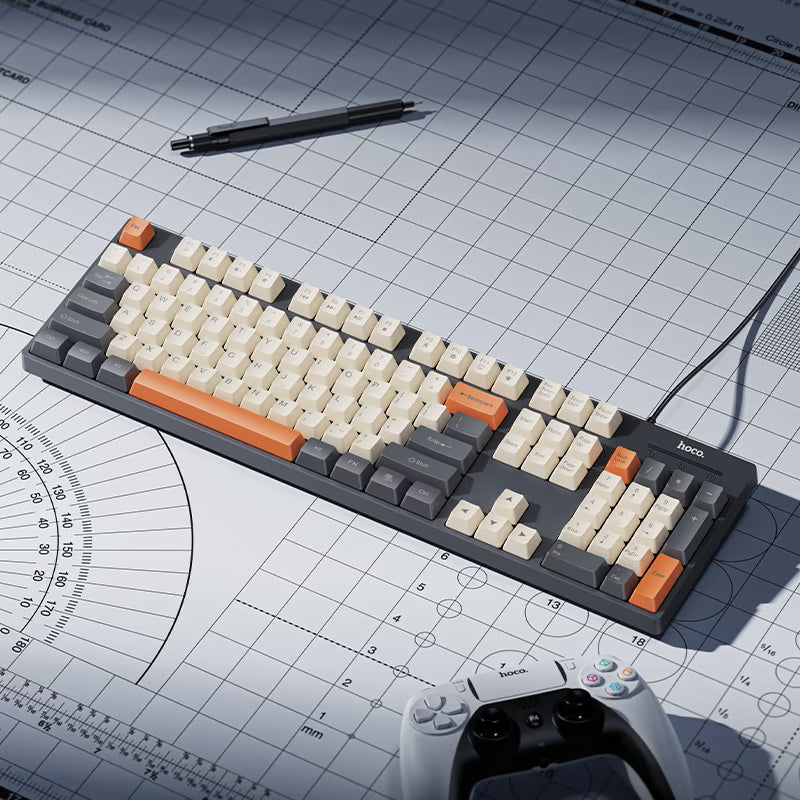 Hoco.GM61 Wired USB Keyboard 104-Key 3-Color Backlit Star Grey.