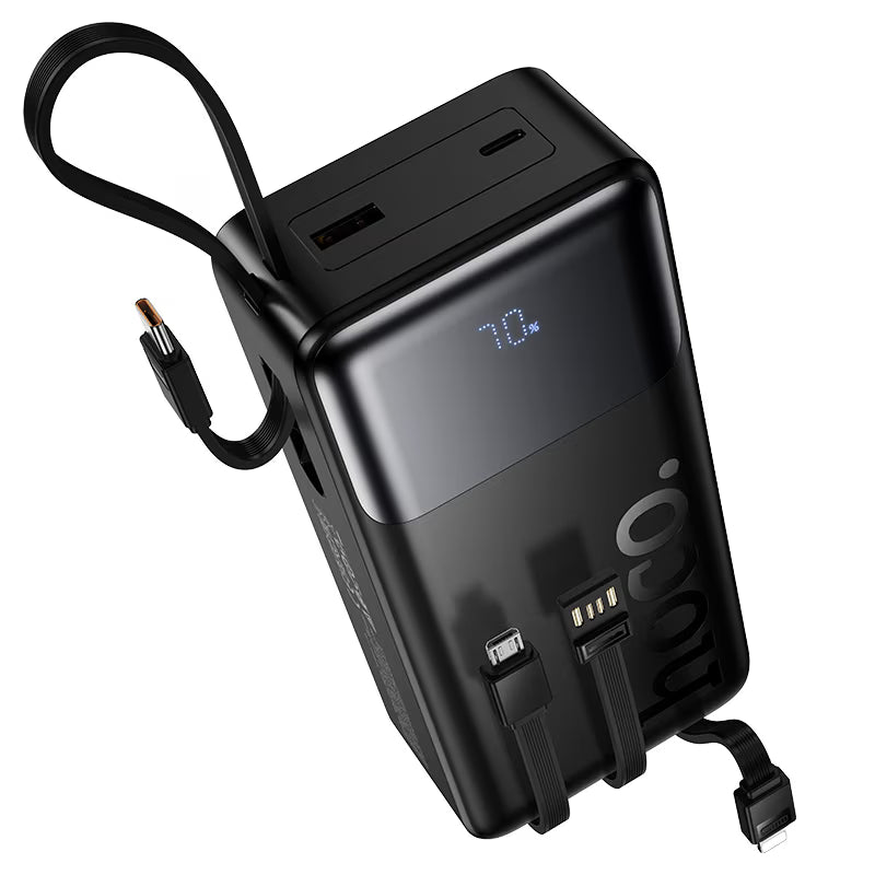 Hoco J156B 30000mAh Power Bank - Fast Charging ,4 Built-In Cables