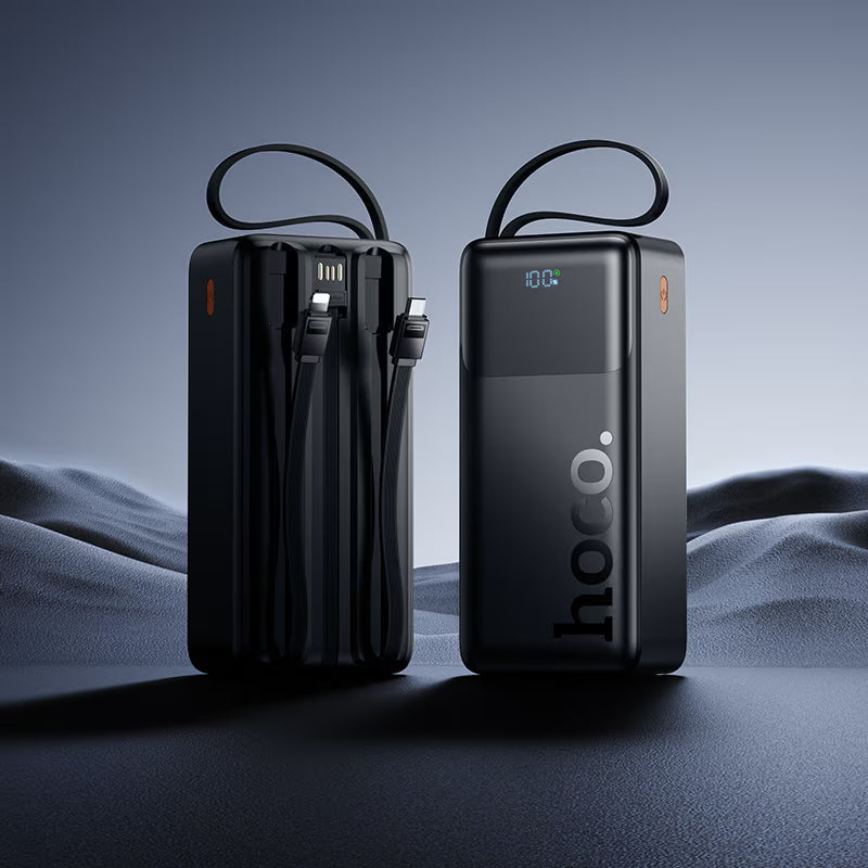 Hoco J156B 30000mAh Power Bank - Fast Charging ,4 Built-In Cables