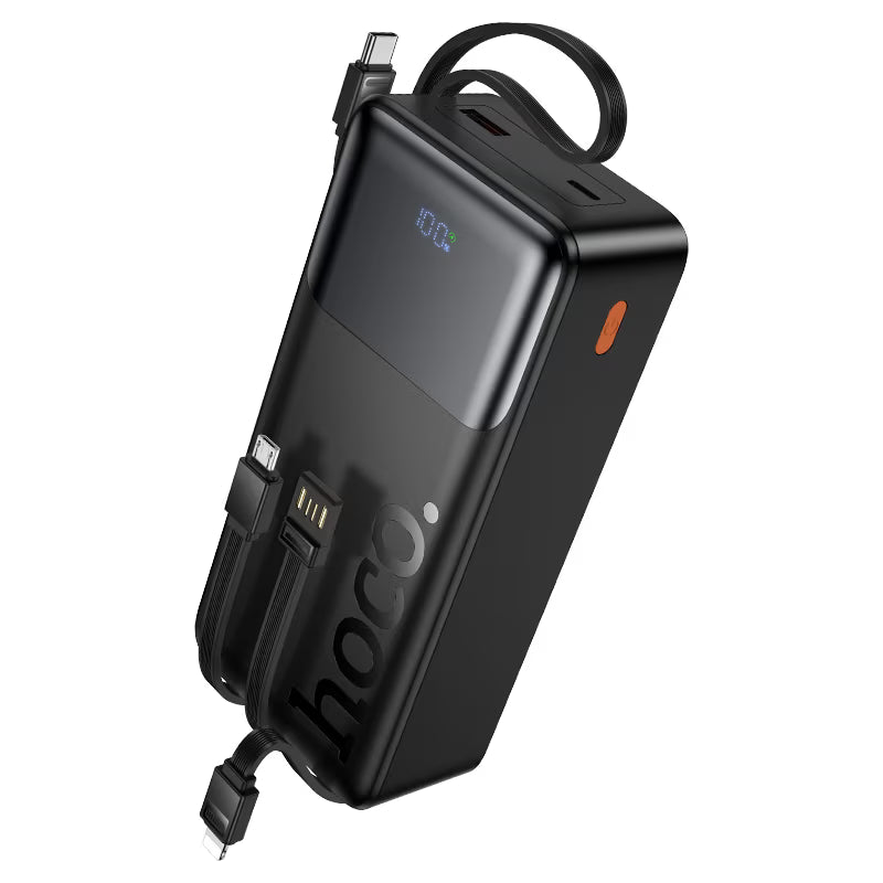 Hoco J156B 30000mAh Power Bank - Fast Charging ,4 Built-In Cables
