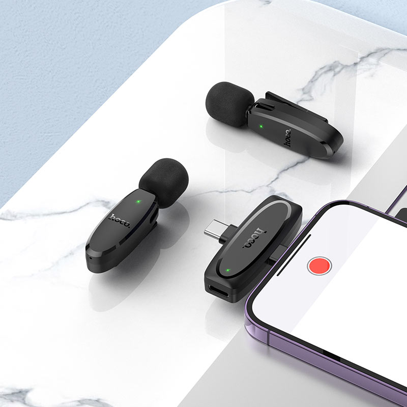 Hoco L15 2 in 1 Wireless Lavalier Microphone