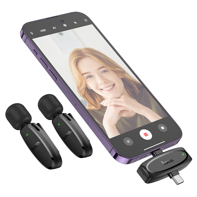 Hoco L15 2 in 1 Wireless Lavalier Microphone