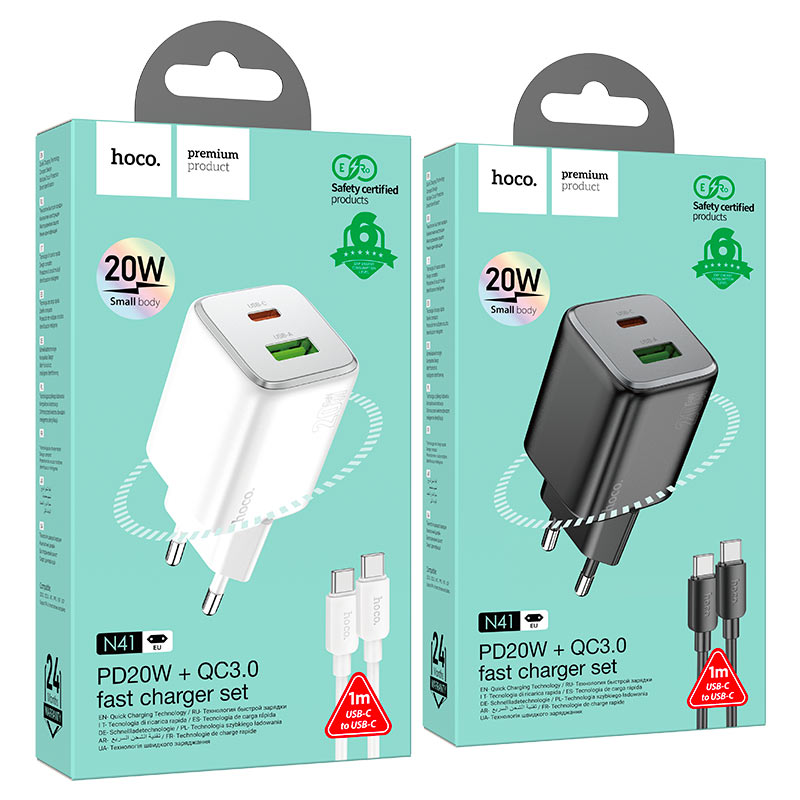 Hoco  N41 Wall Fast Charger Set 20w