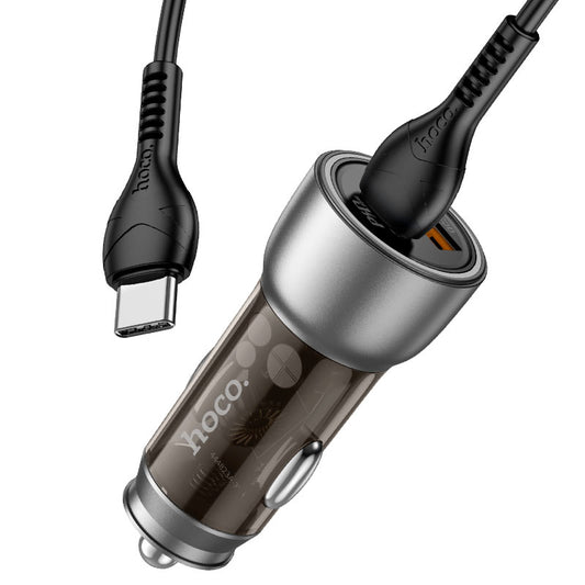 Hoco NZ8  43W dual port PD25W+QC3.0 car charger (Blue)