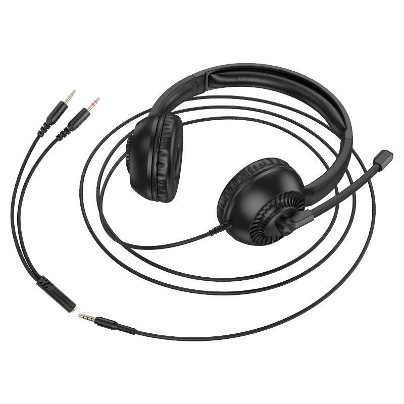 Hoc W112 Wired Headset With Microphone - Call Center Headphones