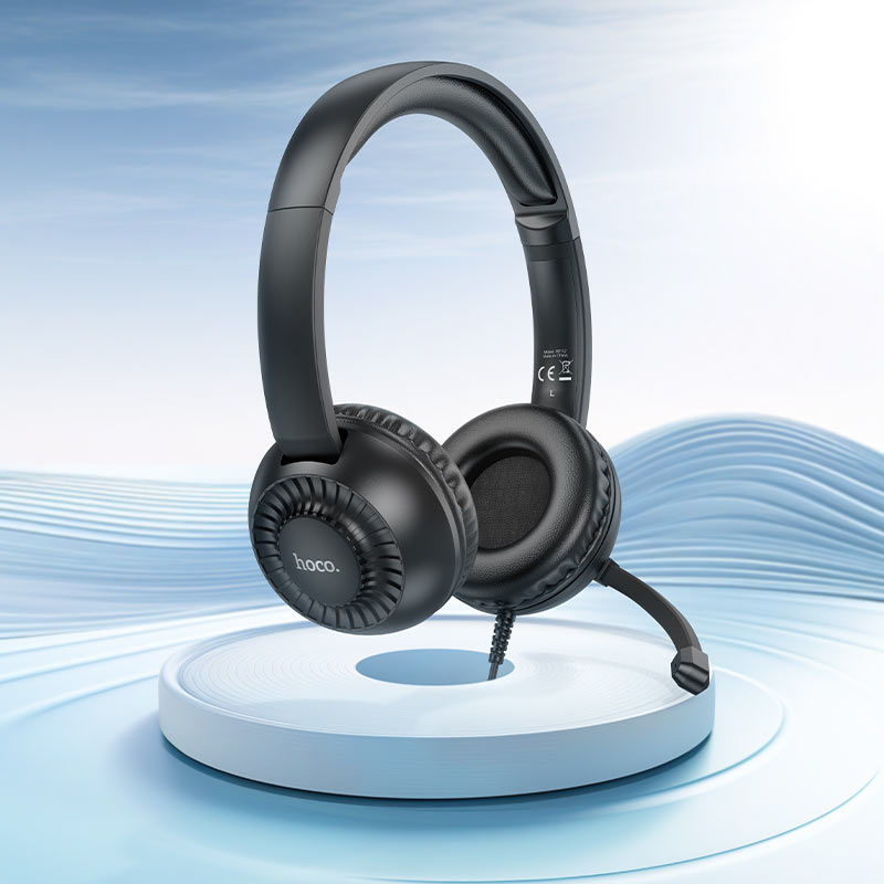 Hoc W112 Wired Headset With Microphone - Call Center Headphones