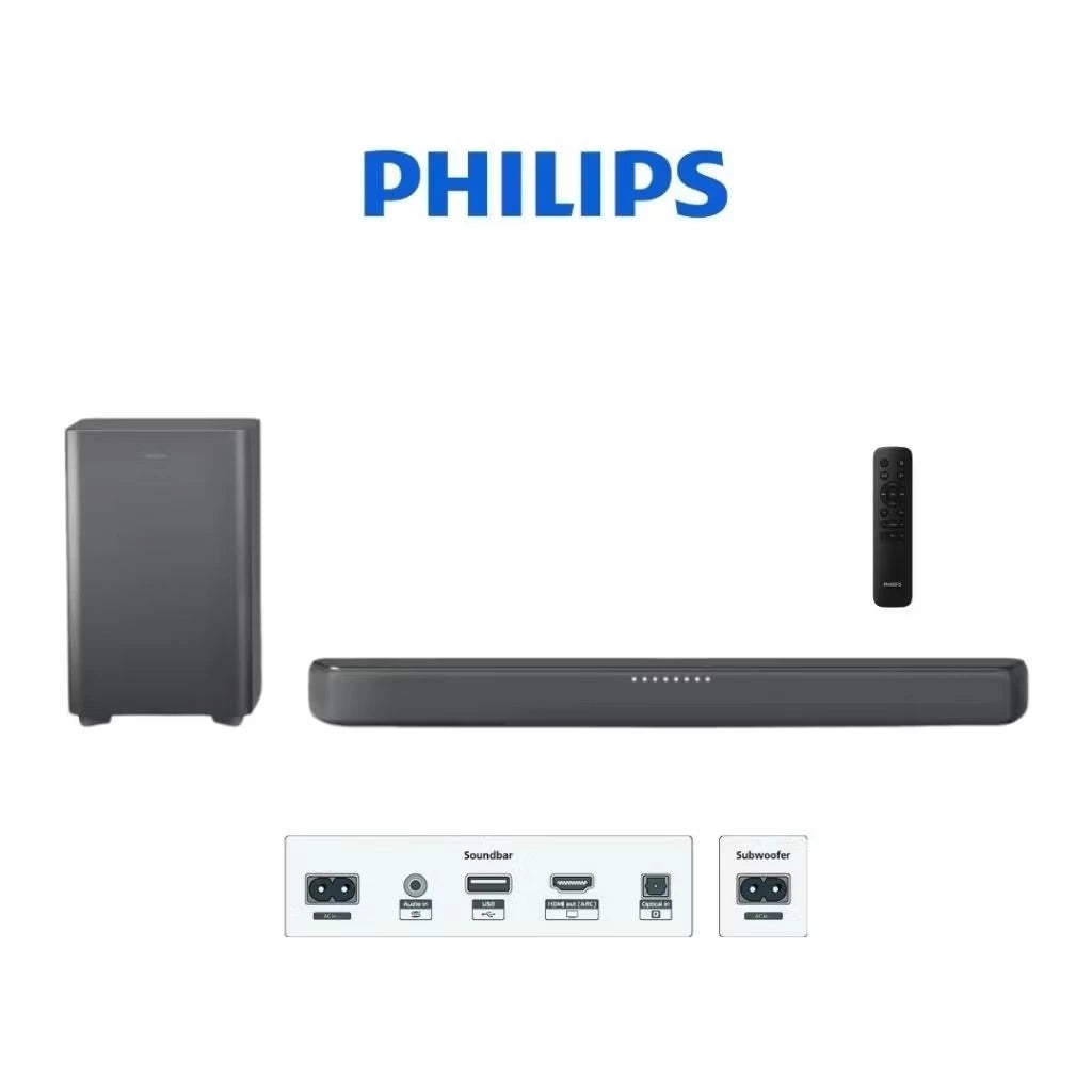 Philips 2.1 Channel Soundbar with Wireless Subwoofer 140W