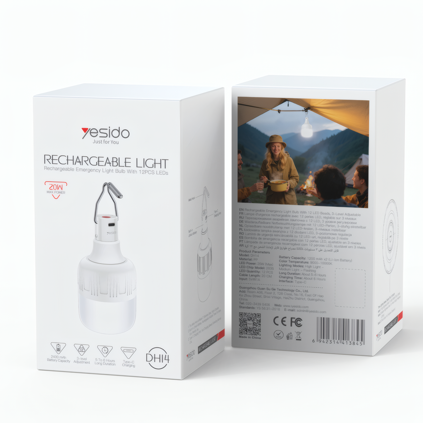 Yesido DH14 Outdoor Camping 600 Lumens 3 Lighting Modes Hanging Tent Light