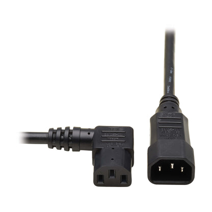 Pollen Right-Angle C13 to C14 Power Extension Cord, 10A, 250V, 18 AWG - 1.5m
