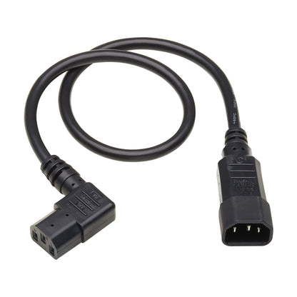 Pollen Right-Angle C13 to C14 Power Extension Cord, 10A, 250V, 18 AWG - 1.5m