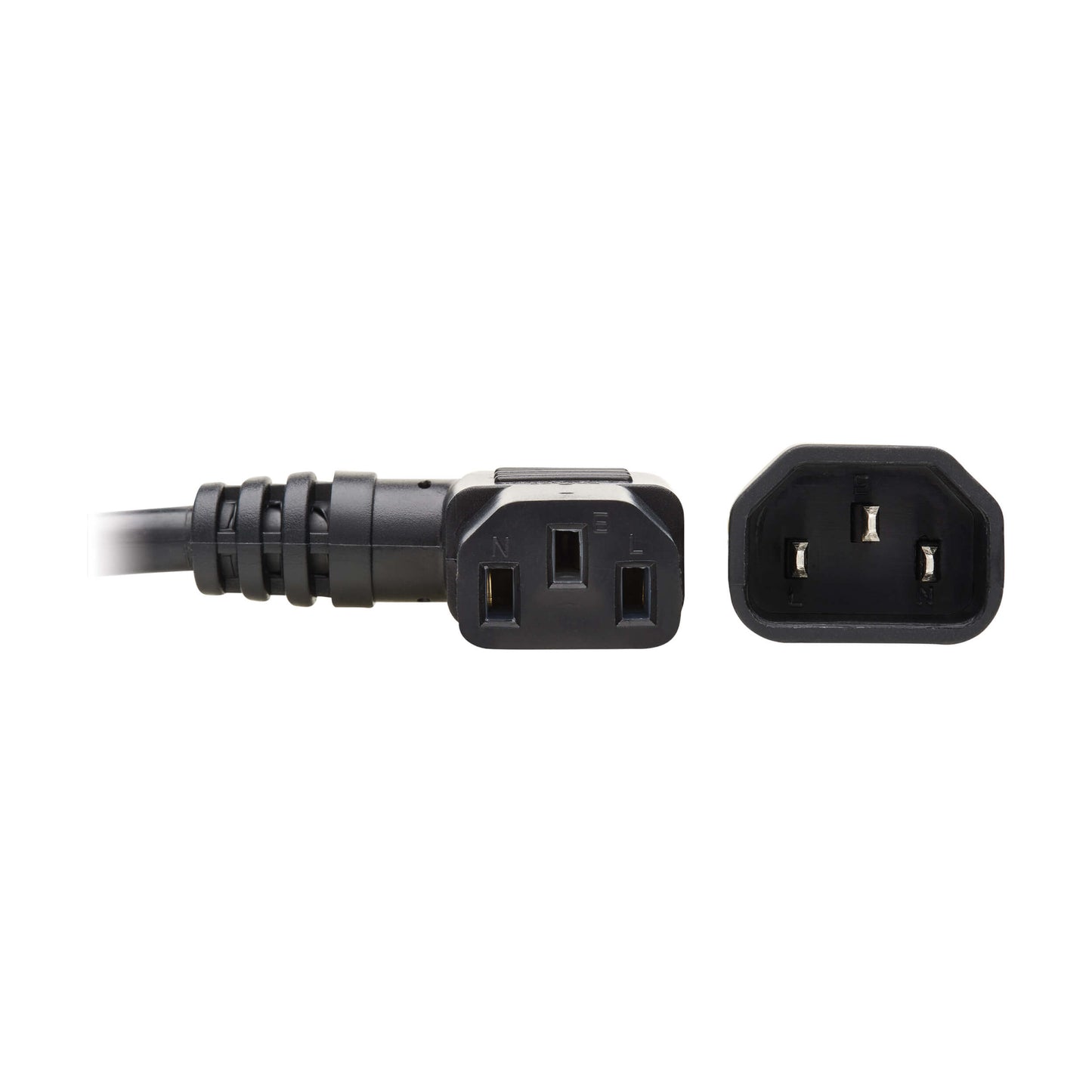 Pollen Right-Angle C13 to C14 Power Extension Cord, 10A, 250V, 18 AWG - 1.5m