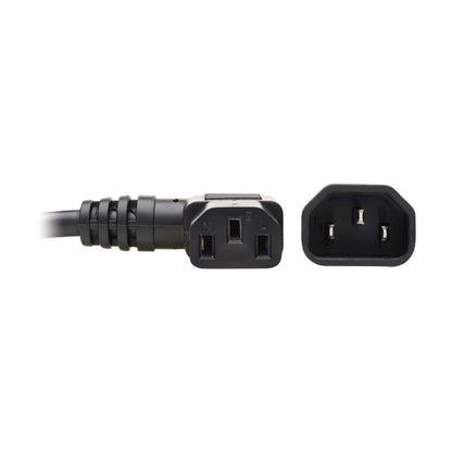 Pollen Right-Angle C13 to C14 Power Extension Cord, 10A, 250V, 18 AWG - 1.5m
