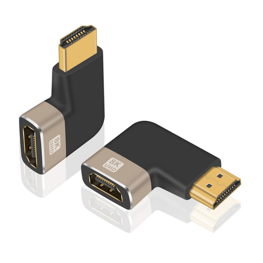 Right Angle 8K Male to Female HDMI Adapter