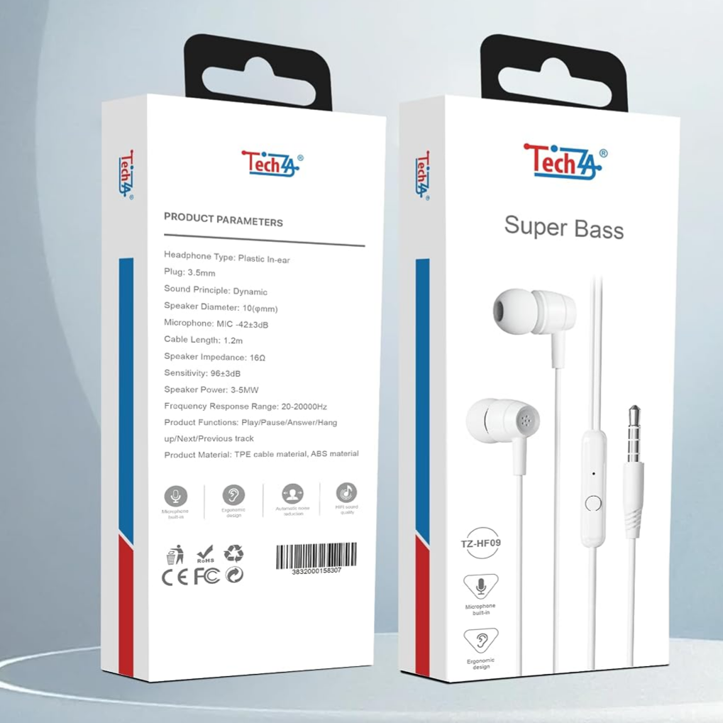 TechZA TZ-HF09 Super Bass Wired In-Ear Earphones