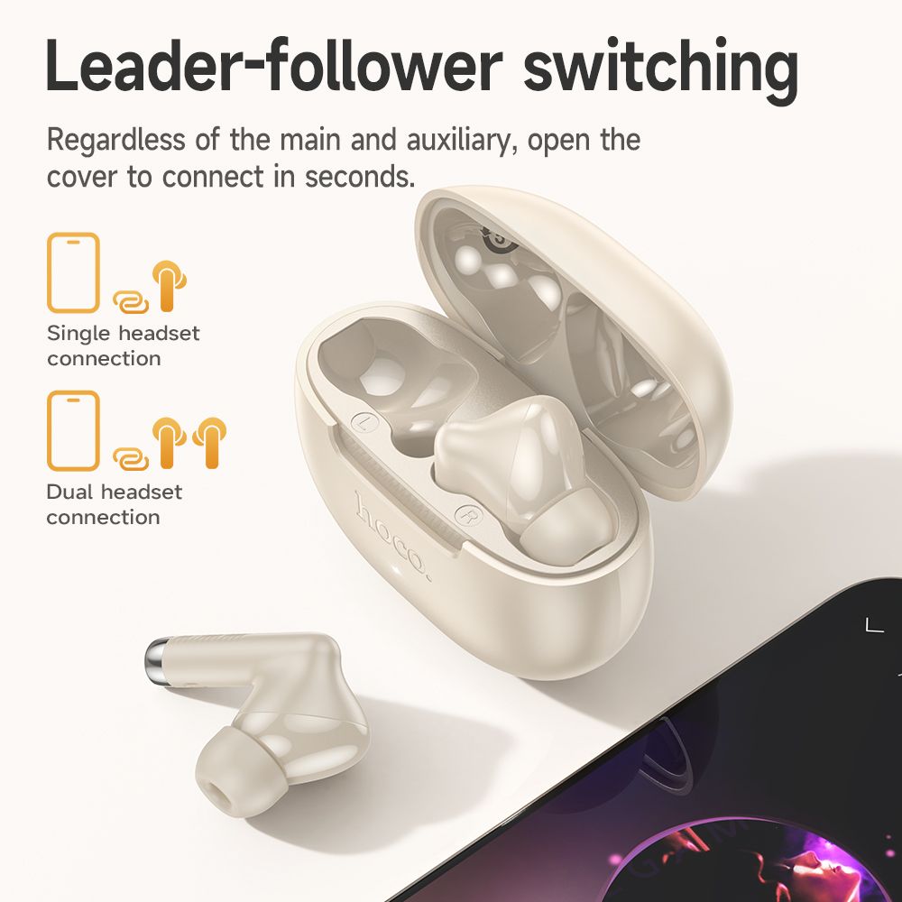 HOCO EQ24 TWS Wireless Bluetooth Earbuds - Cream