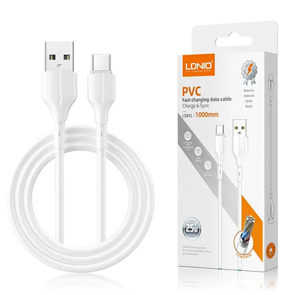 LDNIO LS842 Fast Charging 25w Data Cable - Micro/Lightning/Type-C - 2m