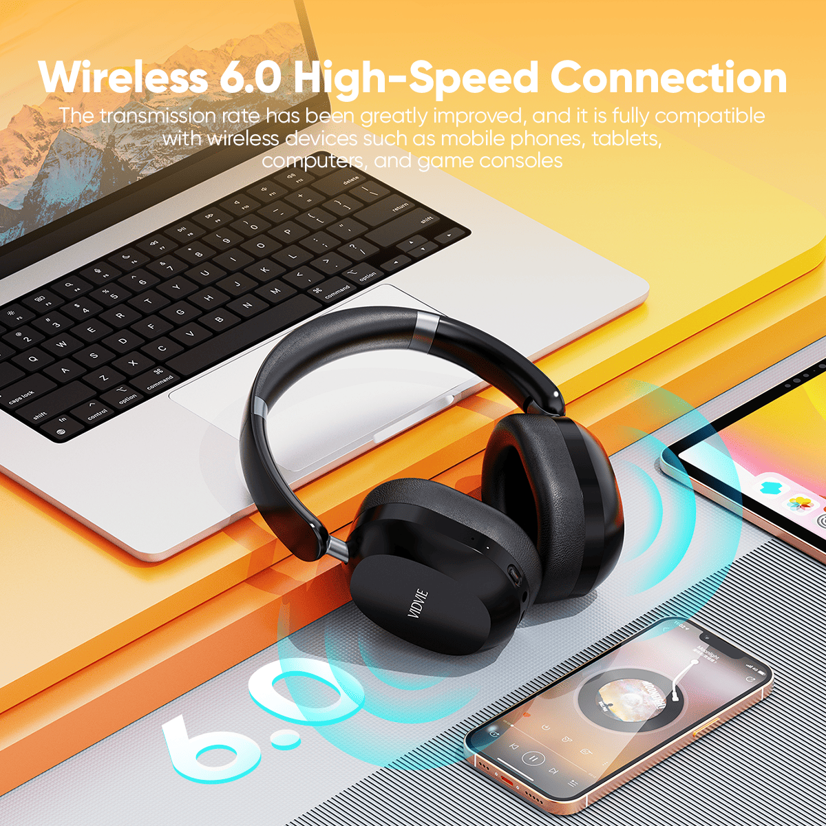 Vidvie BBH2116 Wireless Bluetooth On-Ear Headphones