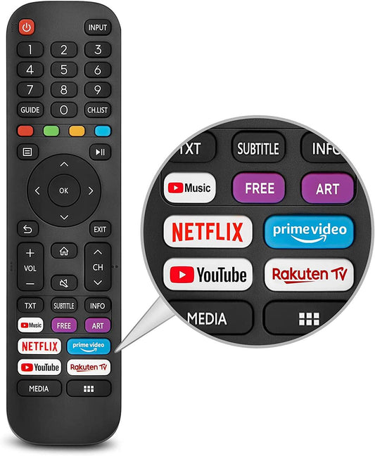 Replacement Remote Control for Hisense EN2P30H QLED TV