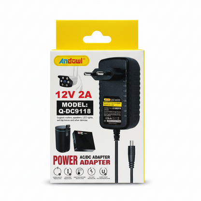 Andowl Multipurpose AC to DC Power Supply 12V 2A - (2.1 x 5.5mm)