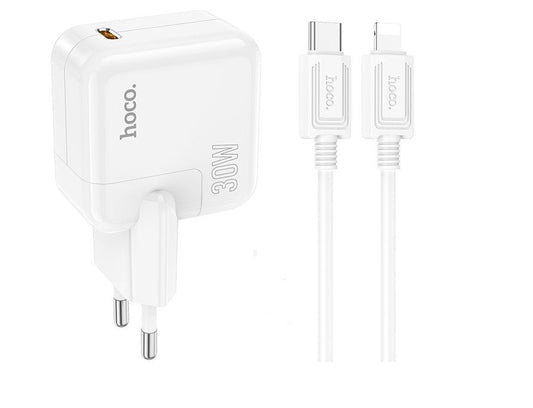 HOCO-C112A- Fast Iphone Charger 30W Type C Port With C to Lightning Cable
