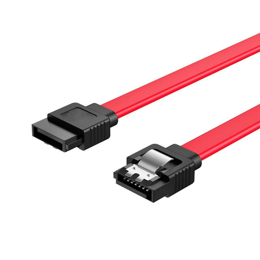 SATA  III 6Gbps Straight HDD SDD Data Cable with Locking Latch - 2Pack