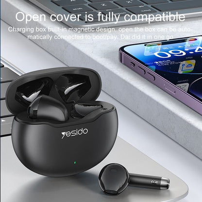 Yesido TWS21 Wireless Bluetooth Earphone with Charging Case - Black