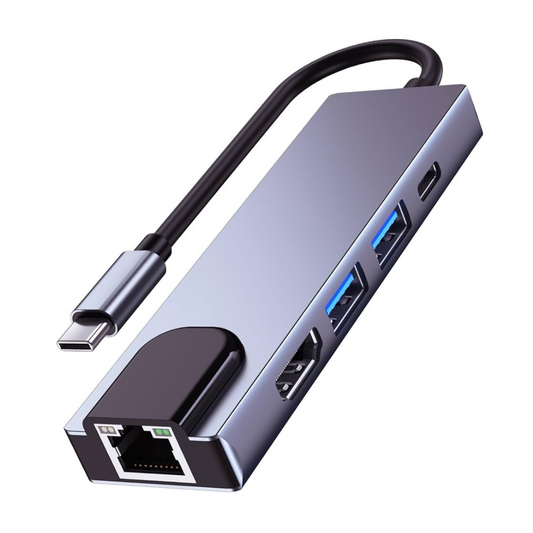 Pollen 5 in 1 USB-C Hub with 100W PD, 4K HDMI, USB Ports & Ethernet