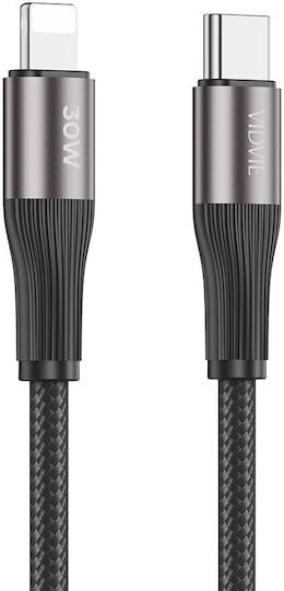 Vidvie CB4038 Braided  USB-C to Lightning Cable 30W Black 2m
